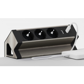 Блок розеток настольный G4103Y-2AC.N с двумя крепежами