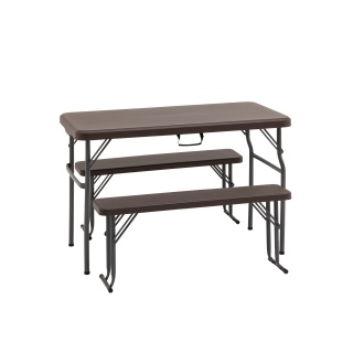 Комплект стола и двух скамеек YX-B113 brown, коричневый